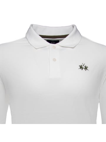 La Martina Langarm-Poloshirt XMP004 XT in weiss