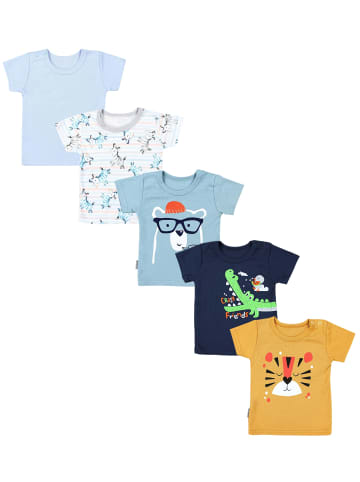 TupTam Baby Kurzarm T-Shirt 5er Set in blau/gelb