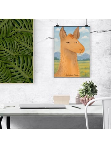 Mr. & Mrs. Panda Bild Lamakopf Genervt Design ohne Spruch in Weiß