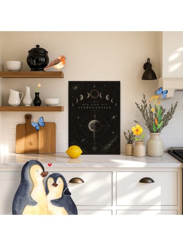 Mr. & Mrs. Panda Kunstdruck Mond geheimnisvoll Design mit Spruch in Weiß