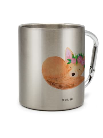 Mr. & Mrs. Panda Kaffeetasse Wüstenfuchs Blumen ohne Spruch in Silber