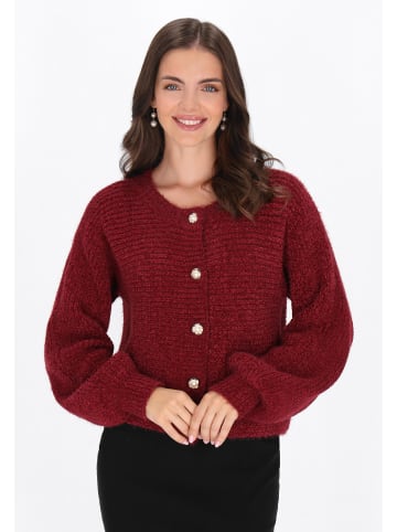 Usha Women Cardigan in burgundy