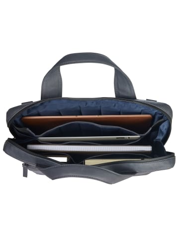 Leonhard Heyden Den Haag Aktentasche Leder 38 cm Laptopfach grau