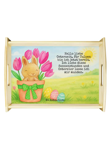 Mr. & Mrs. Panda tablett für getränke Hase Tulpen Design mit Spruch in Weiß