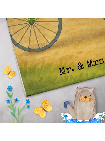 Mr. & Mrs. Panda Kinderhandtuch Einhorn Radfahrer Design mit Spruch in Weiß