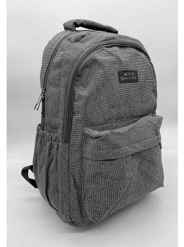 EGOMAXX Basic Backpack Stoff Rucksack Uni Daypack Nadelstreifen Design in Grau