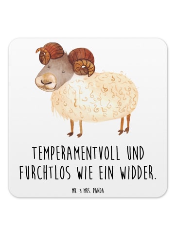Mr. & Mrs. Panda Untersetzer Sternzeichen Widder mit Spruch in Weiß