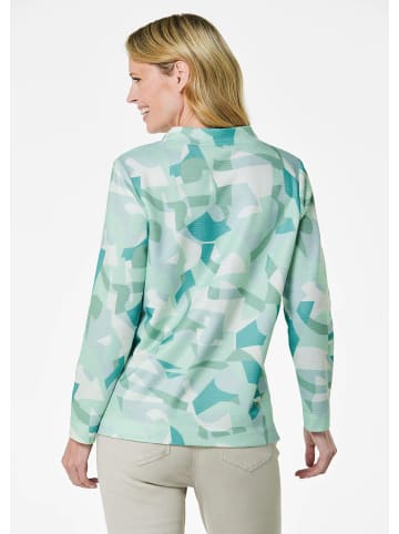 GOLDNER Kurzgröße:  Sweatshirt Sweatshirt in salbei / gemustert