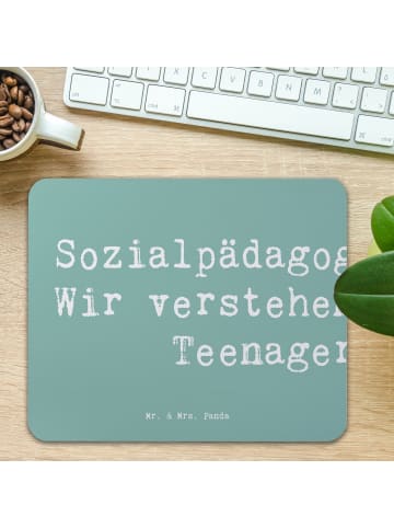 Mr. & Mrs. Panda Mouse Pad Spruch Sozialpädagogin Herz mit Spruch in Meeresbrise