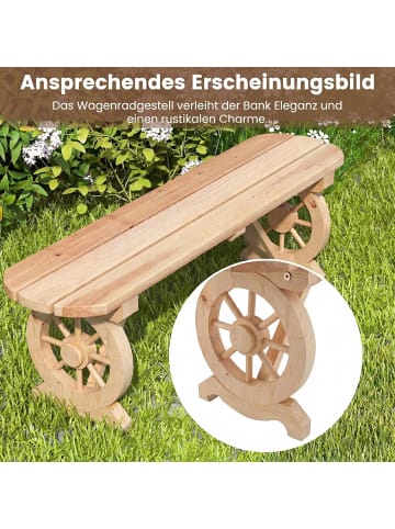 COSTWAY Gartenbank 2 Sitzer 120cm in Beige
