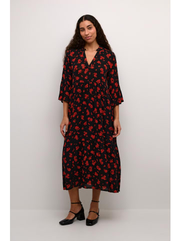 Kaffe Kleid KAamber in Black_Red Flower Print