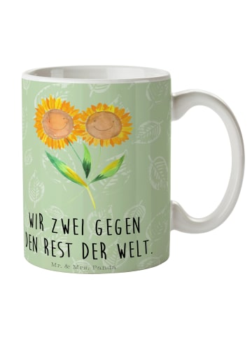 Mr. & Mrs. Panda Cappuccinotasse Schnecke Sir mit Spruch in Gelb Pastell