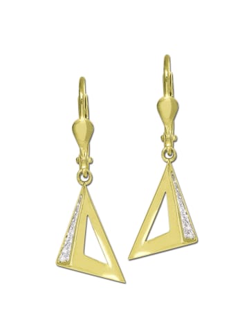 GoldDream Echtgold, 333er Gelbgold Damen Ohrhänger Dreieck Ohrring ca. 31mm