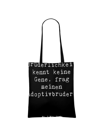 Mr. & Mrs. Panda Tragetasche Adoptivbruder Liebe mit Spruch in Schwarz
