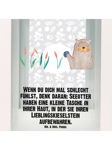 Mr. & Mrs. Panda Deko Laterne Otter Stein mit Spruch in Transparent