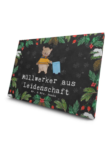 Mr. & Mrs. Panda Adventskalender Müllwerker Leidenschaft mit Spruch in Kreidetafel