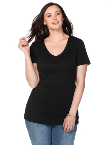 sheego T-Shirt in schwarz