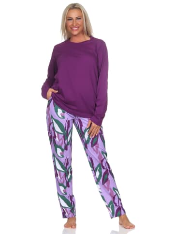 NORMANN Langarm Schlafanzug Pyjama - 84778 in lila