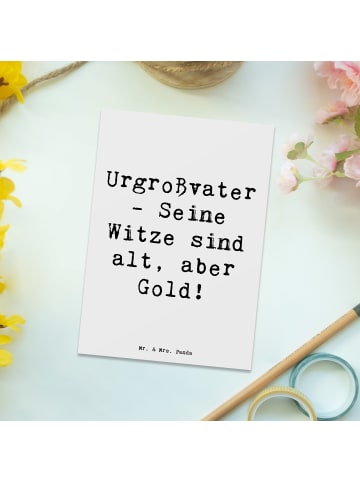 Mr. & Mrs. Panda Postkarte Urgroßvater Witze mit Spruch in Weiß