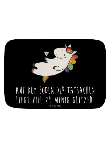 Mr. & Mrs. Panda duschmatte Einhorn Blümchentail mit Spruch in Schwarz