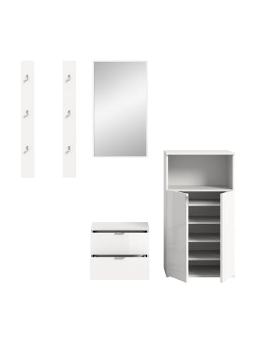 ebuy24 Garderobenmöbelset ProjektX (4-teilig) Weiß 179 x 37 cm
