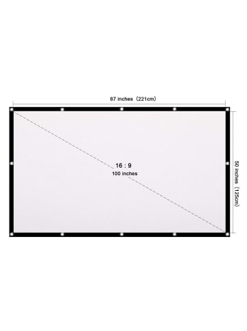 LA VAGUE LV-STA100FP Screen 16/9 100 Zoll Weiß/Schwarz in weiß