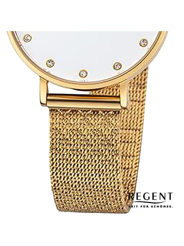 Regent Armbanduhr Regent Metallarmband gold extra groß (ca. 32mm)