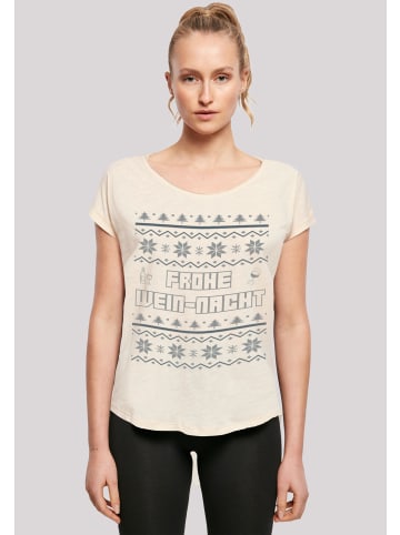 F4NT4STIC Long Cut T-Shirt Frohe Wein-Nacht in Whitesand