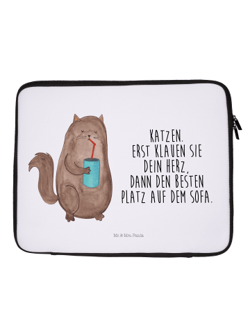 Mr. & Mrs. Panda Notebook Tasche Katze Dose mit Spruch in Weiß