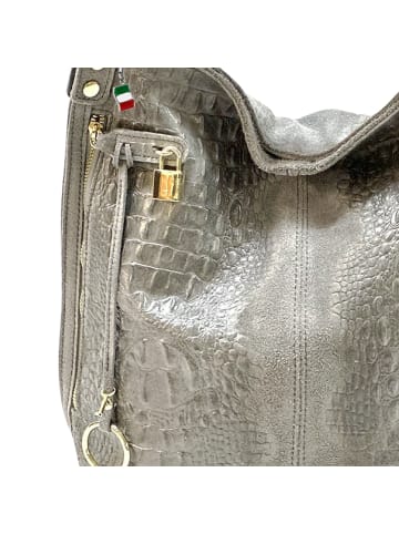 Florence Florence Beuteltasche, Shopper Leder grau ca. 41cm