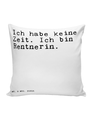 Mr. & Mrs. Panda Kissen 40x40 Ich habe keine Zeit.... mit Spruch in Weiß