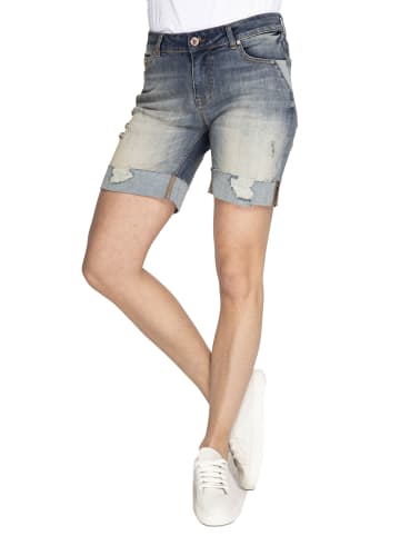 ZHRILL Damen Jeans Short NOVA Used Look in grau