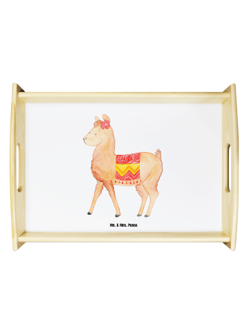 Mr. & Mrs. Panda tablett aus holz Alpaka Stolz ohne Spruch in Weiß