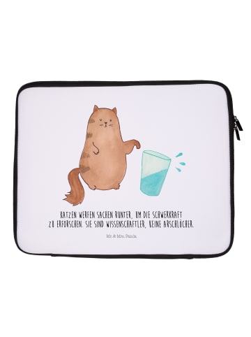 Mr. & Mrs. Panda Notebook Tasche Katze Wasserglas mit Spruch in Weiß