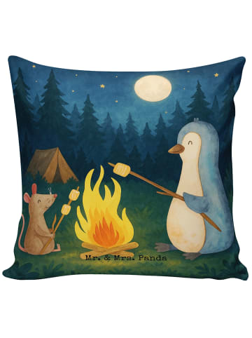 Mr. & Mrs. Panda Sofakissen Pinguin Lagerfeuer Design ohne Spruch in Weiß