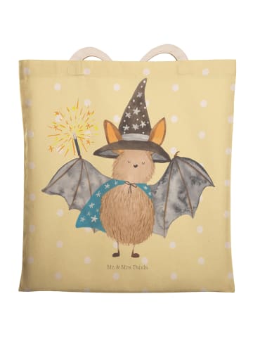 Mr. & Mrs. Panda shopping bag Fledermaus Zauberer ohne Spruch in Gelb Pastell