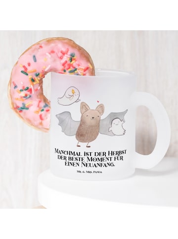 Mr. & Mrs. Panda Trinkglas Fledermaus Gespenster mit Spruch in Transparent