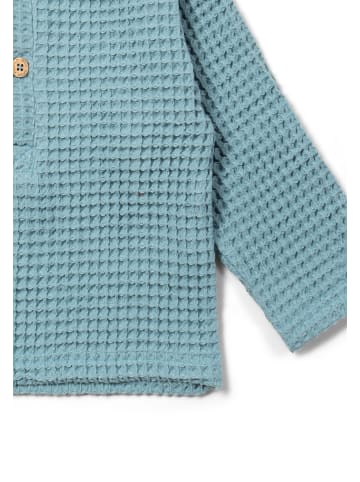 Little Green Radicals Chunky Waffle Long Sleeve Top in Blue
