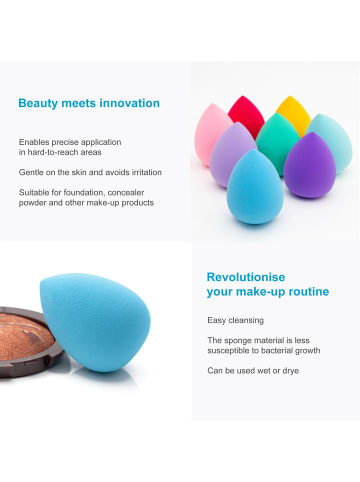 Intirilife 5er Set Make Up Schwamm Kosmetik Schmink Schwämmchen Sponge in Blau