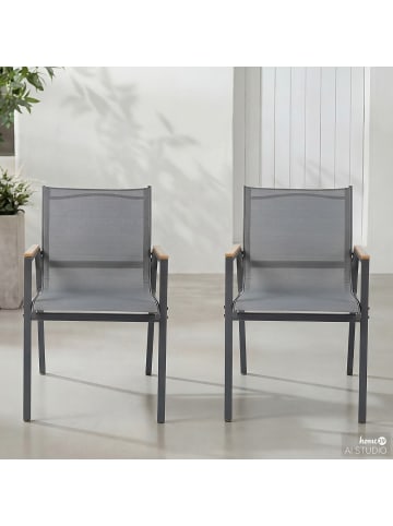 home24 Gartenstuhl Alora 2er-Set in Anthrazit