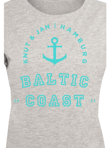 F4NT4STIC Extended Shoulder T-Shirt PLUS SIZE  Baltic Coast in grau meliert