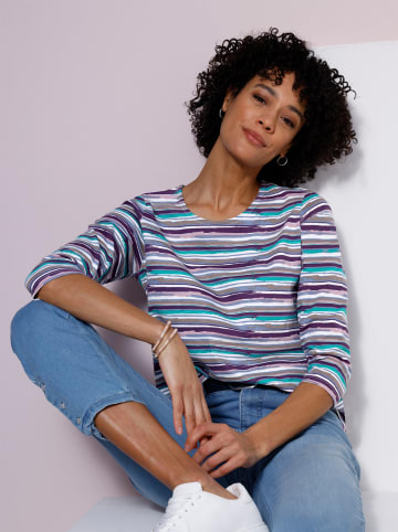 Sieh an! 3/4-Arm-Shirt in mauve-traube-geringelt