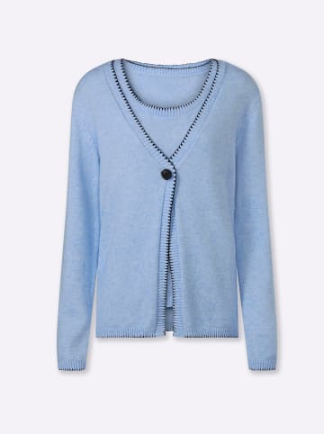 Heine Twin-Set in eisblau-meliert