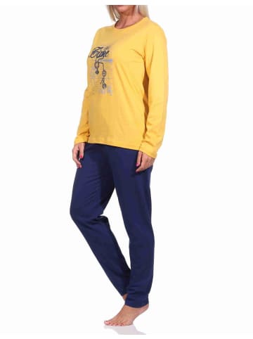NORMANN langarm Schlafanzug Pyjama - 70603 in gelb