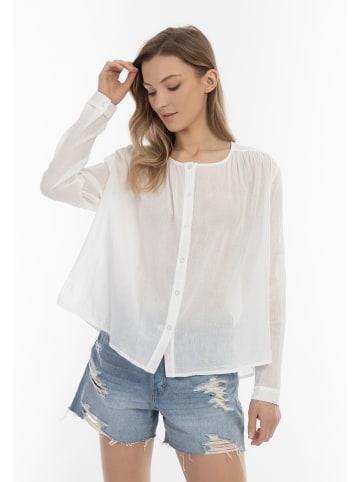 DreiMaster Damen Langarmbluse in Wollweiss