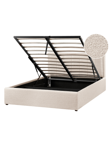 Beliani Doppelbett MONTLAUR in Beige - (W) 149 x (H) 89 x (L) 216 cm
