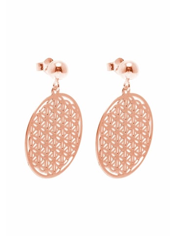 Gemshine Ohrringe Mandala Yoga Lebensblume Kreis in rose gold coloured