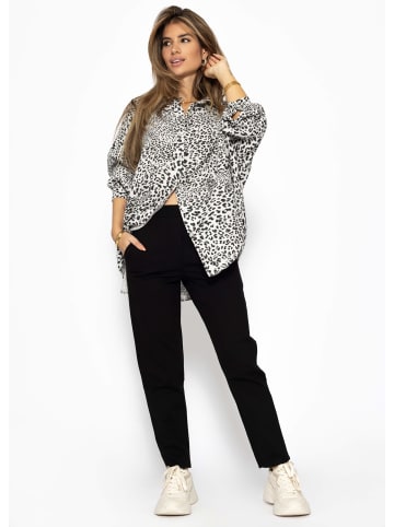 SASSYCLASSY Oversize Musselin Bluse in Hellbeige