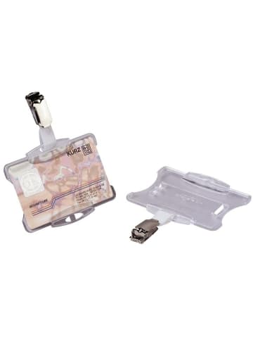Durable Namensschild für Betriebsausweise mit Clip 54x85 transparent Packung m...