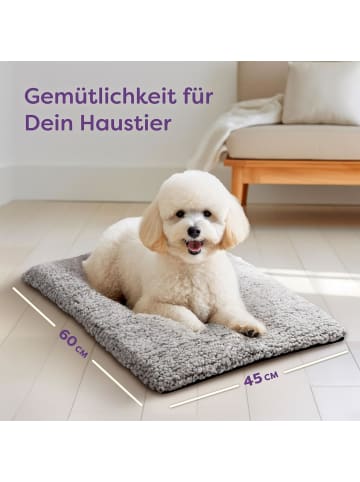Knupis Selbstheizende Haustierdecke Grau 60x45cm, rutschfest & waschbar